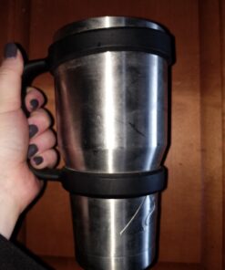 Grip-It YETI Tumbler Cup Handle for 30oz Rambler - Lightweight, Spill Proof Grip For RTIC Cooler Stainless Steel Tumblers, SIC, Ozark Trail & Travel Water Coffee Mugs or Flask - Midnight Black 23 61pUdy8Vt7L 2