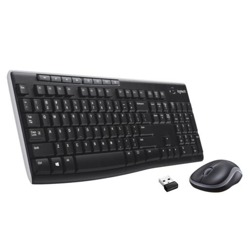 Logitech MK270 Wireless Keyboard And Mouse Combo For Windows, 2.4 GHz Wireless, Compact Mouse, 8 Multimedia And Shortcut Keys, For PC, Laptop - Black 1 Pack