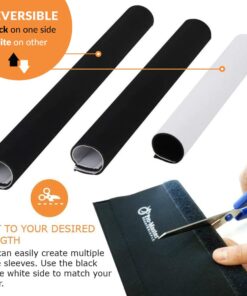 Premium 63'' Cable Management Sleeve, Best Cords Organizer for TV On Wall, Desk, Computer, Office, Home - DIY Adjustable Reversible Black and White Neoprene Cord Hider Wire Cover Concealer Wrap 63 inches 23 61pWT11AbjL