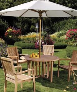 Alternative view of WholesaleTeak Grade-A Teak Wood 48" Round Butterfly Dining Table #WHDT48