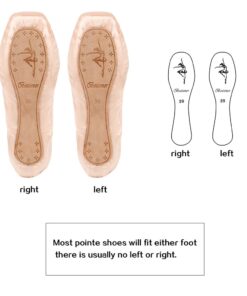 KUKOME Ballet Dance Shoes Pink Satin Pointe Shoes with Ribbon and Toe Pads for Ladies 9 24 61pYOQd0A3L