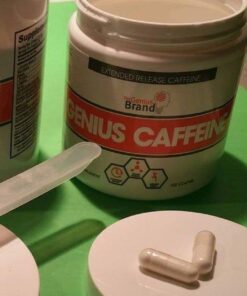 Genius Caffeine Pills 100mg, Extended-Release Microencapsulated Caffeine Pills - All-Natural Non-Crash Sustained Energy, Focus & Concentration Supplement - Nootropic Brain Booster - 100 Capsules 42 61pYilXssNL