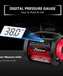 AVID POWER Tire Inflator Portable Air Compressor, 12V DC / 120V AC Car Tire Pump, Air Mattress Pump with Inflation and Deflation Modes, Dual Powerful Motors, Digital Pressure Gauge 1-red 22 61pZdCDpnKL