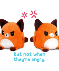 TeeTurtle - Plushmates - Magnetic Reversible Plushies that hold hands when happy - Fox - Huggable and Soft Sensory Fidget Toy Stuffed Animals That Show Your Mood - Gift for Kids and Adults! 5 inch Orange Fox 6 61pZseVhCrS