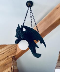 Design Toscano Nights Fury Dragon Gothic Decor Hanging Light Fixture, 21 Inch, Greystone 22 61paDUe4C3L