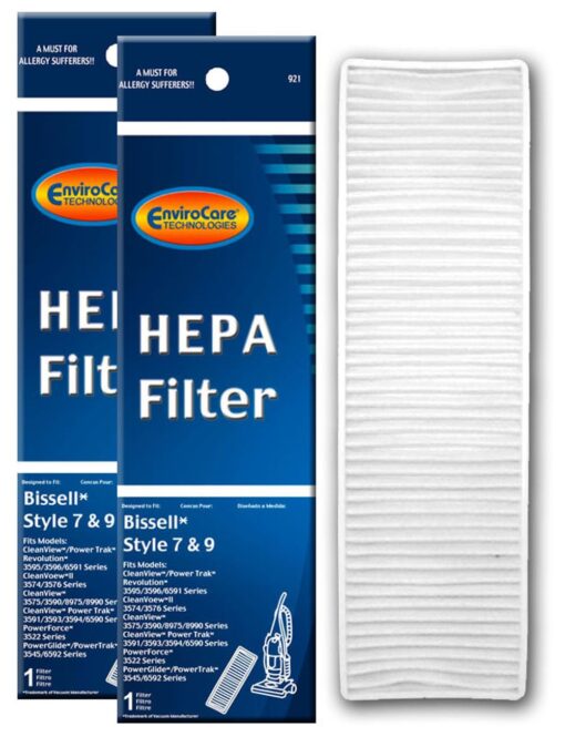 EnviroCare Replacement Post Motor HEPA Vacuum Filter Designed to Fit Bissell Style 7/9/16 2 Filters