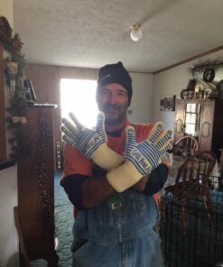 Heat Resistant Gloves, 932°F EN407 Certified. Thick but Light-Weight, Flexible for Oven and BBQ, 2 Blue Gloves, One Size 29 61pcVOc4MxL