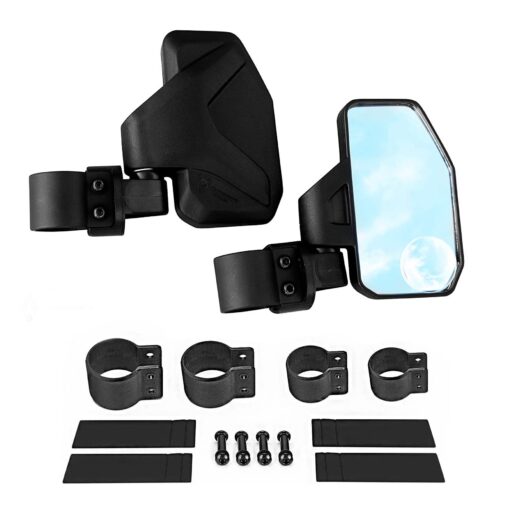 Chupacabra Offroad - Rear View/Side UTV Mirrors with SPOT Mirror - High Impact Right & Left Side Mirror Kit for 1.6" - 2" Roll Cage - RZR Can Am Yamaha Honda Arctic Cat