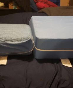 DMI Ortho Bed Wedge Elevated Leg Pillow, Supportive Foam Wedge Pillow for Elevating Legs, Improved Circulataion, Reducing Back Pain, Post Surgery and Injury, Recovery, Blue 8" x 20" x 24" 8 Inch 46 61pdIYGO7hL