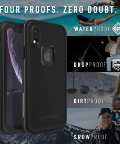 LifeProof iPhone XR FRĒ Series Case - TIKI (FAIR AQUA/BLUE TINT/LIME), waterproof IP68, built-in screen protector, port cover protection, snaps to MagSafe Tiki (Fair Aqua/Blue Tint/Lime) 18 61pdZk9TG3L 1