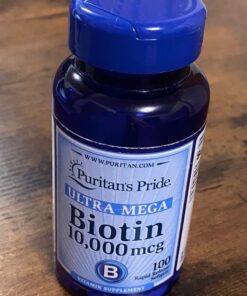 Puritan's Pride Biotin 10000 Mcg, Helps Promote Skin, Hair and Nail Health, Softgels 100 Count Unflavored 45 61peNcUgJ2L