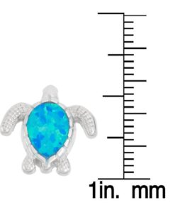 Sterling Silver Created Opal Turtle Stud Earrings Blue Opal 7 61pgENZkQqL