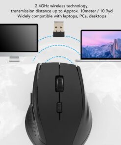 EBTOOLS 2.4GHz Wireless Optical Mouse,Ergonomics Battery Powered 6 Key Wireless Mouse with USB Receiver for PC Laptop Desktop for Windows for Vista 11 61pgXIJ3NzL