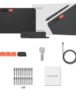 Graphics Drawing Tablet VEIKK Voila L Drawing Pad 10X6 inch,with 4 Customized Keyboard Hot Keys,8192 Levels Battery-Free Stylus Pen,Compatible with PC/Android/Mac/Windows/Linux/Chrome 10*6 inch 31 61phBJVAgAL