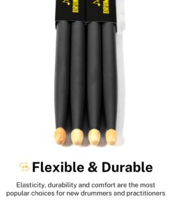 Donner Drum Sticks, 5A Drumsticks Classic Maple Wood Black Drumsticks With Storage Bag, 2 Pairs 14 61piIbMolwL