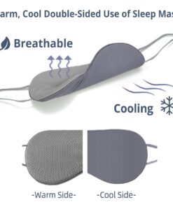 Sleeping Mask 2 Pack, Warm, Cool Double-Sided Use of Sleep Mask, Super Soft Blindfold with Adjustable Strap, Block Out Light, Comfort Sleep Eye Mask for Travel Meditation Nap Dark Gray/Light Gray + Purple/Pink 11 61piNAL8t3L