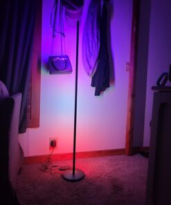 Govee RGBIC Floor Lamp, LED Corner Lamp Works with Alexa, Smart Modern Floor Lamp with Music Sync and 16 Million DIY Colors, Color Changing Standing Lamp for Christmas Bedroom Living Room Black 28 61piqaEscnL