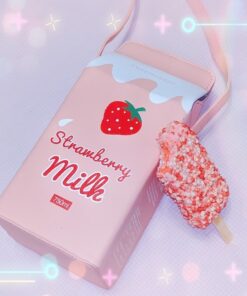 LUI SUI Fruits Banana Strawberry Milk Box Cross Body Purse Bag Women Phone Wallet Shoulder Bags Pink 58 61pkWGjPMLL