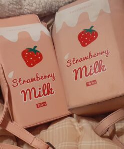 LUI SUI Fruits Banana Strawberry Milk Box Cross Body Purse Bag Women Phone Wallet Shoulder Bags Pink 48 61plXqPAFzL