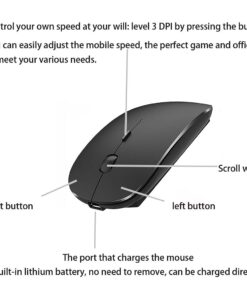 Bluetooth Mouse for iPad Pro iPad Air Rechargeable Bluetooth Wireless Mouse for MacBook pro MacBook Air Mac Laptop Chromebook Windows Laptop Desktop Computer HP PC DELL (Black) BLACK 32 61pn9nODoeL