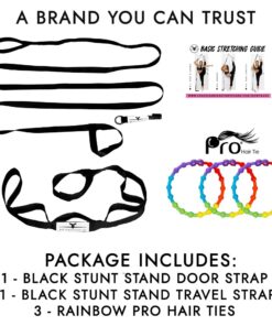 Stunt Stand® Door Flexibility & Stretching Leg Strap - Great for Cheer, Dance, Gymnastics or Any Sport! Free How-to-Use Links Included … Black 16 61poYn6mi L