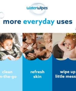 WaterWipes Plastic-Free Original Baby Wipes, 99.9% Water Based Wipes, Unscented & Hypoallergenic for Sensitive Skin, 60 Count (Pack of 12), Packaging May Vary 60 Count (Pack of 12) 21 61poliJ7mHL