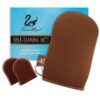 SwanMyst Self Tanning Mitt Applicator, Double Side Microfiber Sunless Tanner Glove for Flawless and Streak-free Tan, 2 Face Tan Mitts Included Brown 66 61psWngJeML