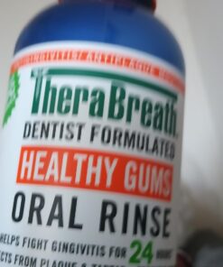 TheraBreath Healthy Gums Mouthwash, Clean Mint, Antigingivitis, Dentist Formulated, 16 Fl Oz (2-Pack) 16 Fl Oz (Pack of 2) 29 61pvCMubZjL