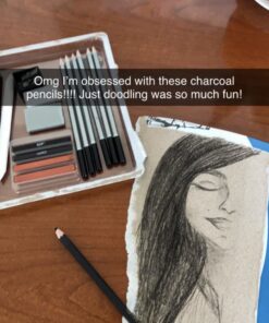 Amazon Basics Sketch and Drawing Art Pencil Kit, 17 Piece Set, Charcoal, Black, White 33 61pyYHb ZKL