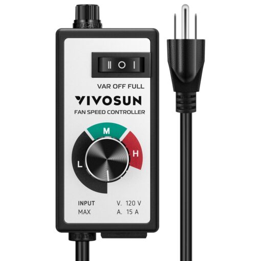 VIVOSUN Variable Fan Speed Controller, Speed Adjuster for Inline Duct Fan in Ventilation System Power Cord