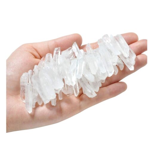 Jovivi 0.5 lb Bulk Natural Raw Rough Clear Crystal Quartz Points Shards 14-20 Piece Average 25mm-75mm 0.5lb (25mm-75mm)