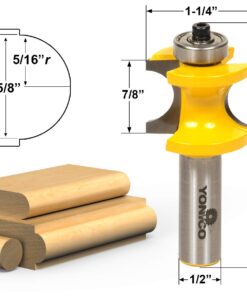 Alternative view of YONICO 13116 5/8-Inch Bead Bullnose Router Bit 1/2-Inch Shank 5/8" Bead - 1/2" Shank