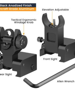Feyachi Flip Up Rear Front and Iron Sights Best Backup fits Picatinny & Weaver Rails Black 40 61pzxnJ5VML