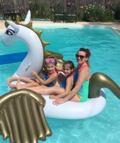 Jasonwell Giant Inflatable Pool Float - Golden Swan Pegasus Pool Floatie Summer Beach Swimming Outdoor Pool Party Lounge Raft Decorations Toys for Adults & Kids 37 61q2ToccMRL 1