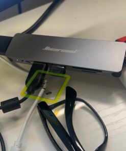 Hiearcool USB C Hub, USB C Multi-Port Adapter for MacBook Pro, 7 in 1 USB C to HDMI Hub Dongle Compatible for USB C Laptops and Other Type C Devices (4K HDMI USB3.0 SD/TF Card Reader 100W PD) Space grey 33 61q5SdLm8UL