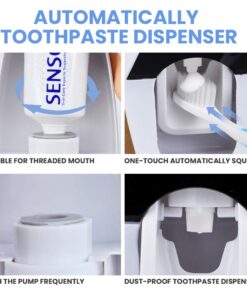 WAYCOM Dust-Proof Toothpaste Dispenser Toothpaste Squeezer Kit (Black) Black 21 61q8wqA8EkL