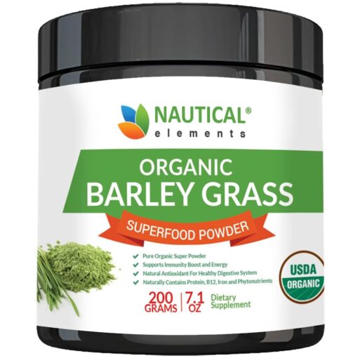 Barley Grass Powder - USDA Certified Organic Barley Grass Powder - Non-GMO, Vegan, and Non-Irradiated - Rich In Antioxidants, Protein, Fiber, Minerals, Chlorophyll, Amino Acids and Protein - 200 Grams