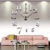 CoZroom Large DIY 3D Frameless Wall Clock (Silver) Silver 15 61qANJnWVoL