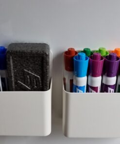 Magnetic Dry Erase Marker Holder,Pen and Eraser Holder for Whiteboard,Magnet Pencil Cup Utility Storage Organizer for Office, Refrigerator, Locker and Metal Cabinets (2 Pack) 2 Pack 24 61qC3t0U2xL