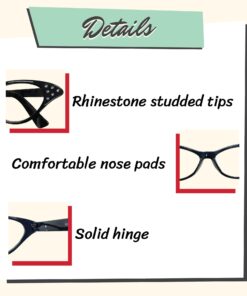 Hip Hop 50's Shop Cat Eye Rhinestone Glasses for Women 50s Retro Fashion Costume Party Black Clear 25 61qCuDBqWgL