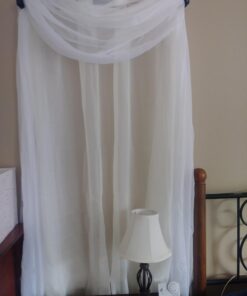 Elegant Comfort Lightweight Sheer Voile Window Scarf Valance - 216 Inch Long - 1 panel Long Sheer Curtain for Living Room, Event Decor, Bedroom, (1 Piece) 55" X 216'' Long, White 33 61qDjsjVNL
