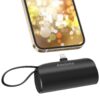 amelema Small Portable Charger for iPhone, 5000mAh Mini Power Bank with Built-in Cable/Metal Stand, Cute Battery Pack Compatible with iPhone 14/14 Plus/Pro Max/13/12/11/XS/XR/X/8/7/Airpods (Black) Black-IOS 74 61qEeZeiv5L