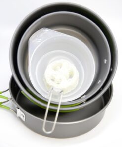 Wealers Camping Cookware 11 Piece Outdoor Mess Kit Backpacking| Trailblazing add on | Compact| Lightweight| Durable with Chef Pots, Bowls, Utensils and Mesh Carry Bag Included (11 Piece Set) 35 61qFtInWe7L