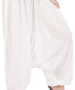 CandyHusky Mens Womens Baggy Lounge Hippie Boho Aladdin Harem Yoga Pants Rayon One Size White 10 61qHJmnQn7L