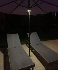 OYOCO Warm White Patio Umbrella Light 3 Brightness Modes Cordless 28 LED Lights at 200 lumens 4 x AA Battery Operated,Umbrella Pole Light for Patio Umbrellas,Camping Tents 47 61qHiwNKgQL