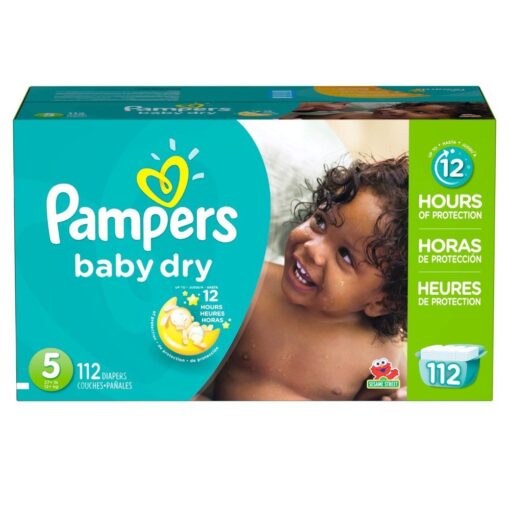 Diapers Size 5, 112 Count - Pampers Baby Dry Disposable Baby Diapers, Giant Pack