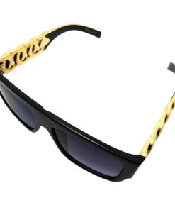 High Fashion Metal Chain Arm Flat Top Aviator Sunglasses (Shiny Black Gold) 21 61qLFLvJwL