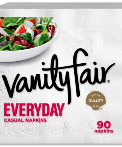 Vanity Fair Everyday Napkins, 1080 Count, White Paper Napkins, 90 Count (Pack of 12) 8 61qMbh3CF6L