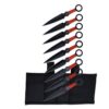 Perfect Point Throwing Knife Set – Set of 9 Throwers, Black Stainless Steel Blades w/Red Cord Wrapped Handles w/Chinese Inscription, Nylon Sheath, Well Balanced, Sport Knives – PP-060-9 16 61qNMiEk2pL