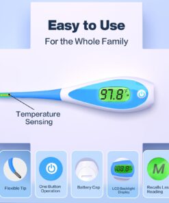 Boncare Thermometer for Adults, Digital and Oral Thermometer for Fever with 10 Seconds Blue 15 61qO66W3pPL